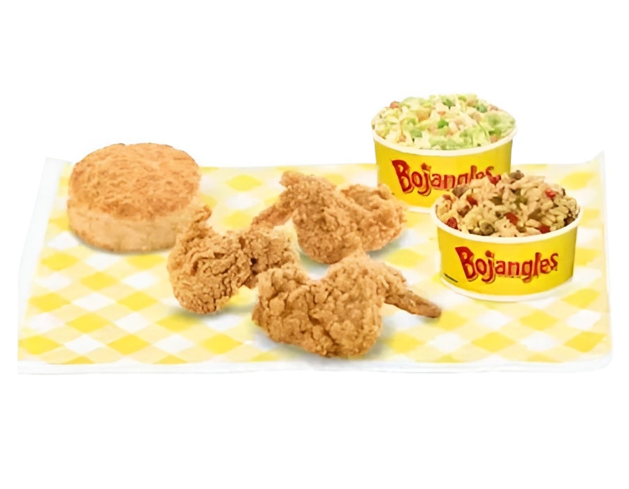 Three pieces of fried chicken wings on a plate