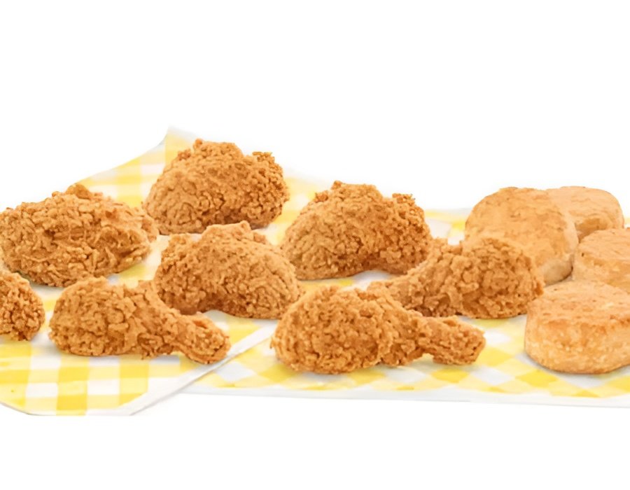 Bojangles 8pc Chicken Meal box with fried chicken pieces, fries, and a biscuit