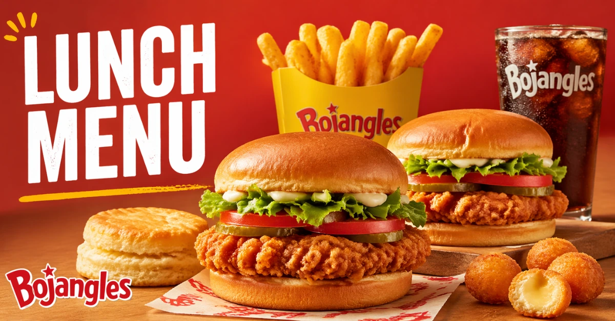 Bojangles lunch menu - fried chicken, biscuits, and sides for lunch