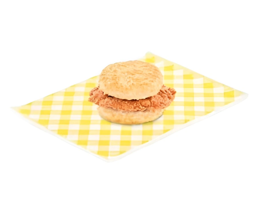 Bojangles Cajun chicken fillet biscuit close-up