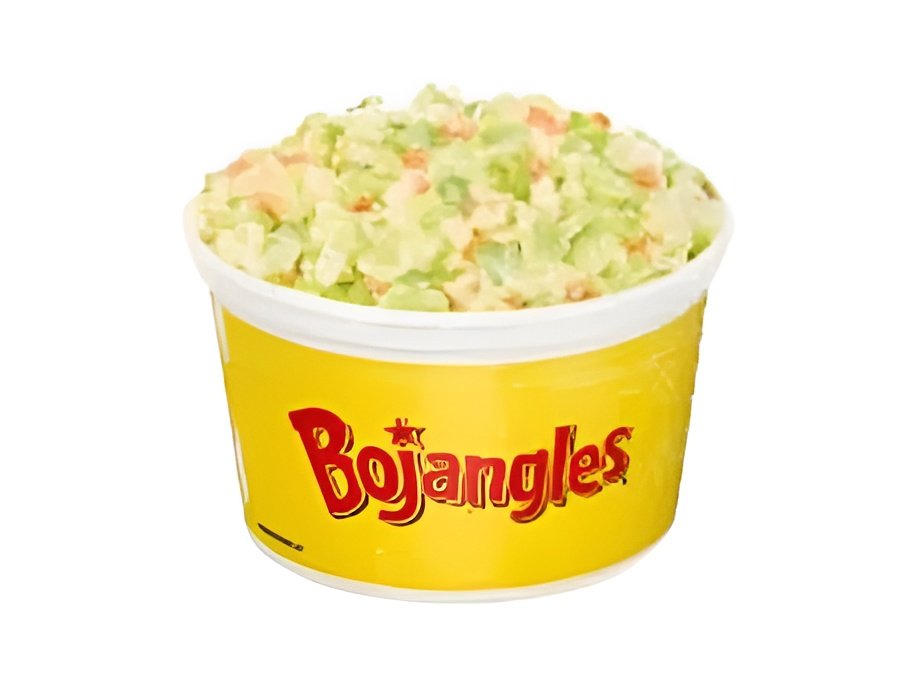 Bojangles Cole Slaw side dish in a small white paper cup