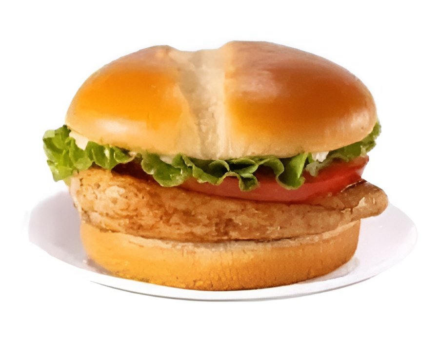 Bojangles Grilled Chicken Sandwich close-up showing grill marks and fresh toppings