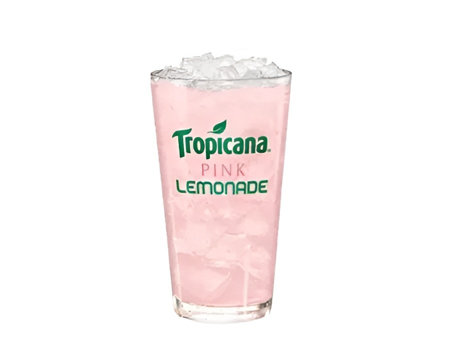 Tropicana Pink Lemonade bottle on white background