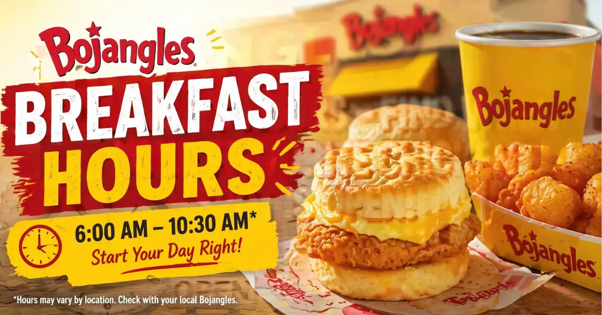 Bojangles breakfast hours - restaurant open sign and morning service