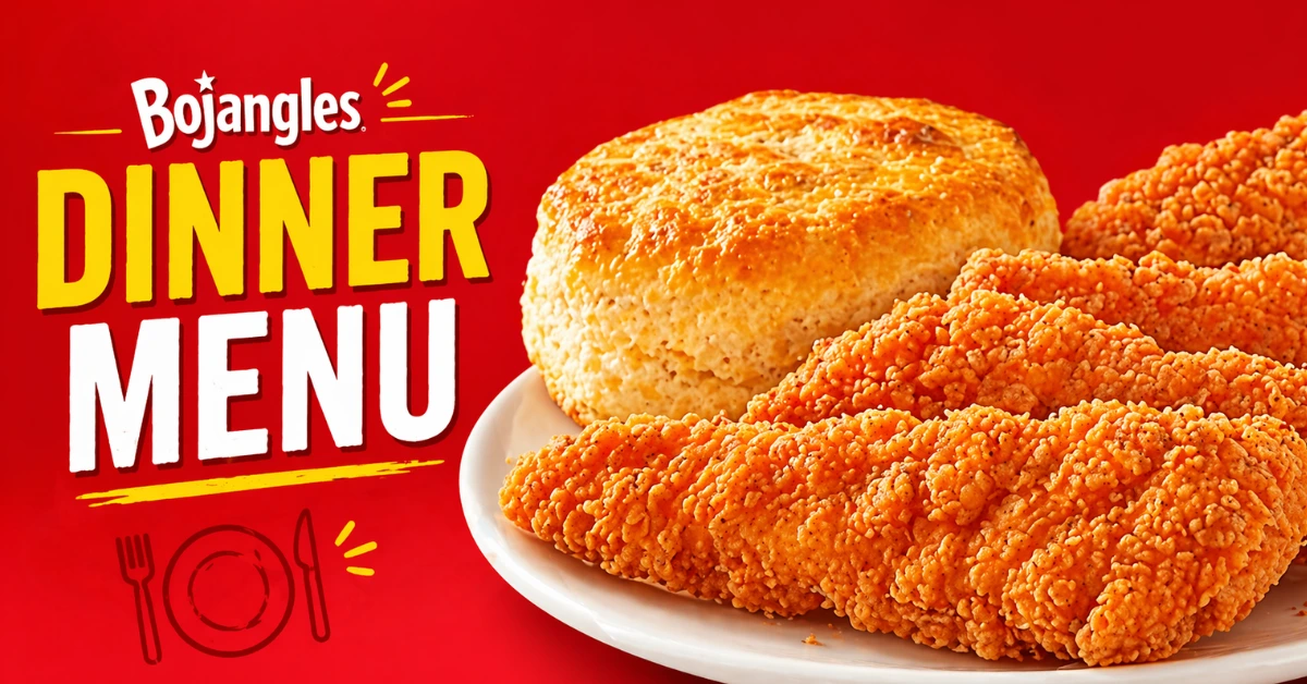 Bojangles dinner menu prices - chicken dinners and combo pricing graphic