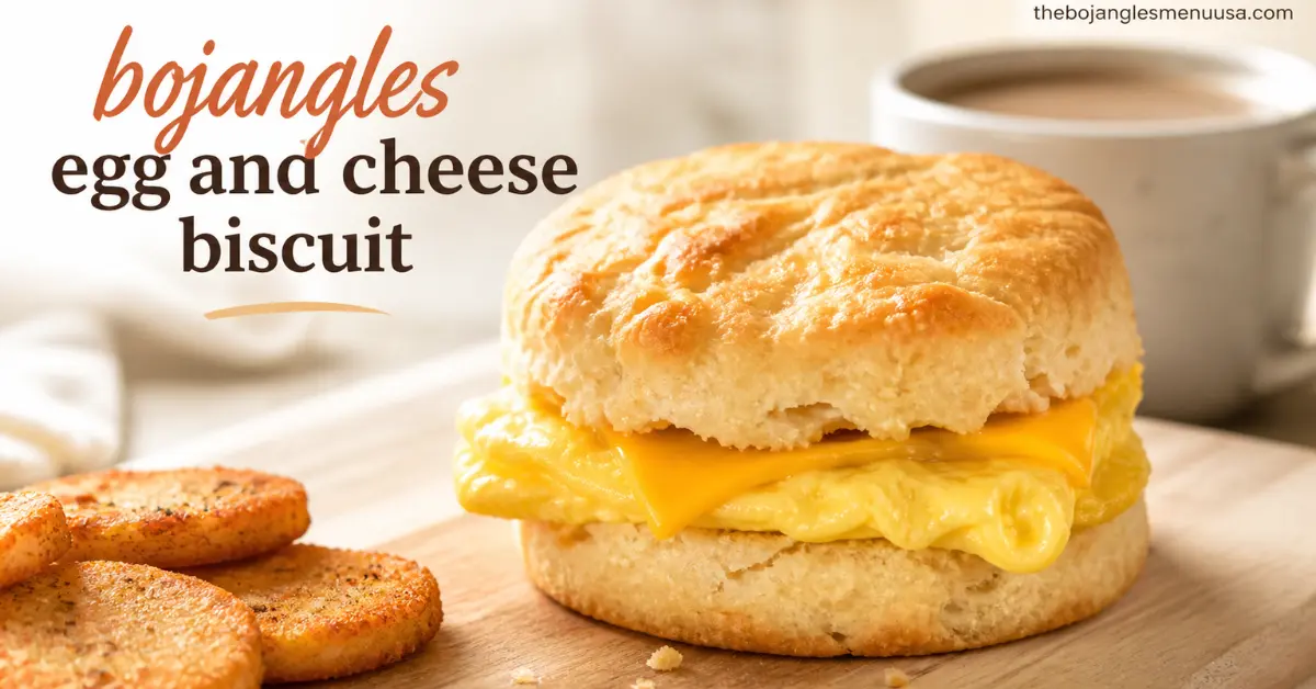 Bojangles Egg & Cheese Biscuit - buttermilk biscuit with folded egg and melted American cheese