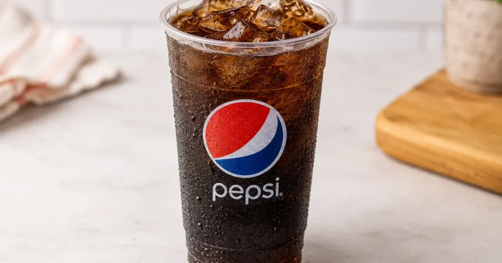 Bojangles Pepsi in a chilled cup with ice