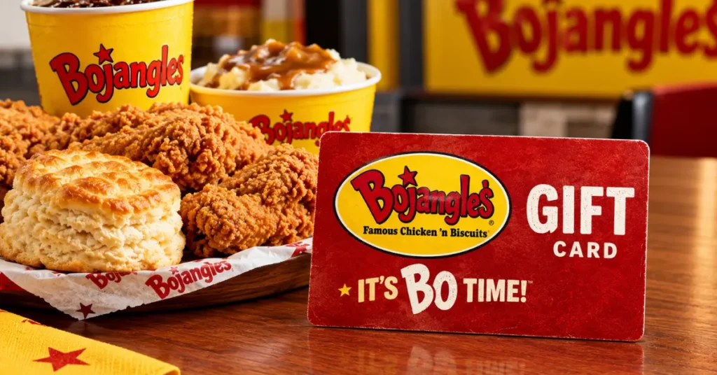 Bojangles Gift Cards on a red vintage background