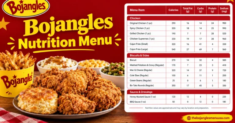 Bojangles Nutrition Menu: Calories, Protein, Carbs & Fat for Every Category